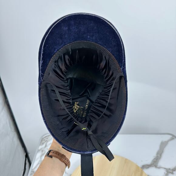 Vintage Miller Togs & Track Navy Velvet Showing Riding Hat  60cm Bow Equestrian - Picture 5 of 7